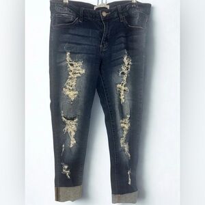 Neture Distressed Dark Blue Skinny Jeans | Women’s Size 9 (28)